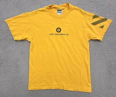 Винтажная оригинальная мужская футболка с коротким рукавом Lost Squadron Designs 1994 M желтая - Изображение 1 из 4