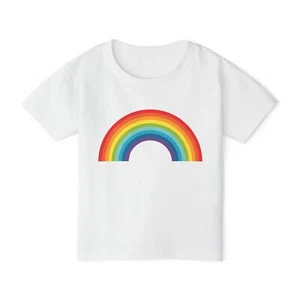 Rainbow - Happy Colourful Cute Graphic Gildan Toddler Heavy Cotton Tee - Picture 1 of 4