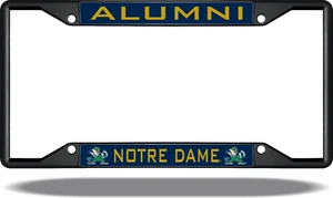 Marco de matrícula negro de la Universidad de Notre Dame FIGHTING IRISH EXUMNI - Imagen 1 de 1