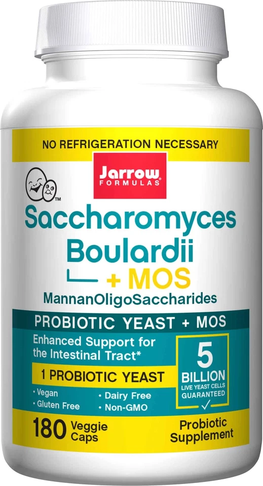 JARROW FORMULAS Saccharomyces Boulardii + MOS - 180 vegetarian capsules - Image 1 of 3