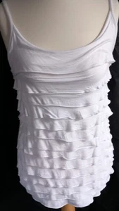 RAINBOW Women's WHITE Layered Strappy Vest Top - Adjustable straps UK SMALL - Picture 1 of 17