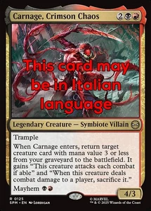 MTG CARNAGE, CRIMSON CHAOS EXC - CARNAGE, CAOS CREMISI 125 - SPM - MAGIC - Picture 1 of 1