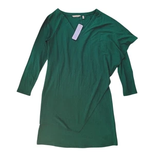 New Soft Surroundings Marla Green Jersey Lagenlook V Neck Drape Dress Size XS - Picture 1 of 10