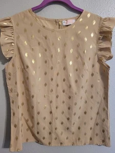 C+D+M Peach Womens Ruffle Blouse Size Medium - Picture 1 of 4