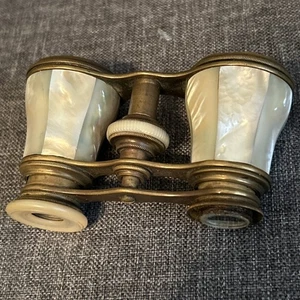 Antique Lemaire Paris Brass And Mother Of Pearl Opera Glasses Binoculars - Picture 1 of 8