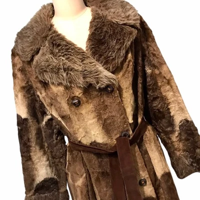 VTG 70’s Patchwork’s Penny Lane Coat Hippie Grunge Shag Faux Fur Read Sz S - Image 1 of 4