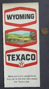 1969 Texaco Oil Gas Service Station State of Wyoming Road Map VINTAGE - - Picture 1 of 1