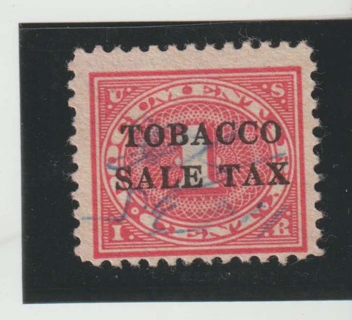 US  Scott #RJ1 Used Tobacco Sale Tax Revenue Stamp - Image 1 of 1