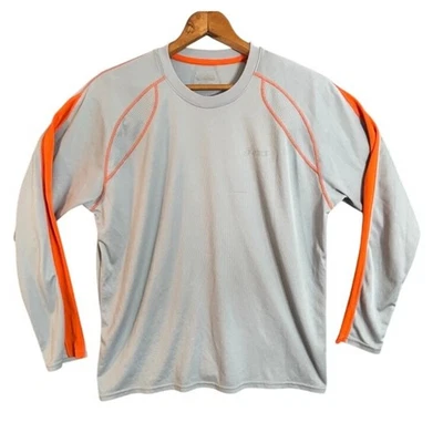 ASICS Mens Long Sleeve Running Athletic Shirt Gray Orange Size XL - Image 1 of 4