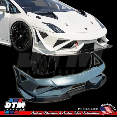 Parachoques delantero de fibra de vidrio estilo Super Trofeo Lamborghini Gallardo 09-14 Foto 1 de 4
