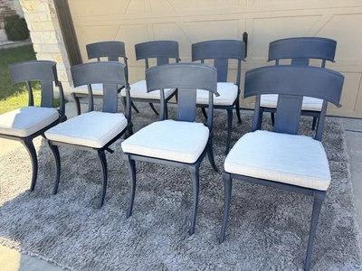 Conjunto de 8 cadeiras de alumínio Klismos hardware de restauração - Imagem 1 de 4