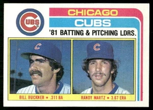 1982 Topps Cubs Leaders / Checklist (Bill Buckner / Randy Martz) TL, CL #456 E - Picture 1 of 2