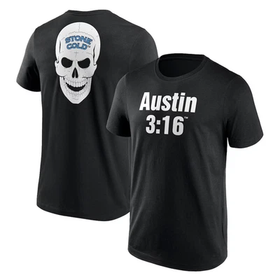 WWE Men's Graphic Wrestling T-Shirt Steve Austin Black Top - New - Image 1 of 3
