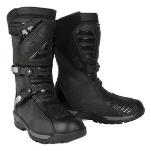 Spada Raider CE Leather Nubuck Touring Motorcycle Adventure Boots - Black - Picture 1 of 11