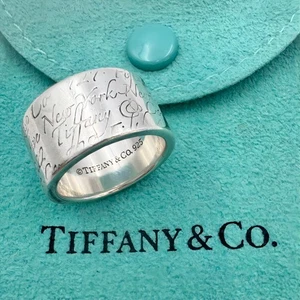 Tiffany & Co. Wide Notes Ring Silver 925 Size 5 (US) Signed Authentic Rare - Picture 1 of 9
