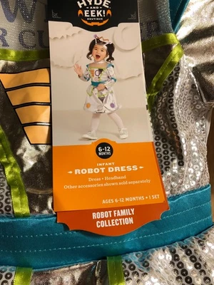 Nuevo Hyde & Eek Niño Pequeño Infantil Poliéster Robot Vestido Disfraz Halloween Talla 6-12 M Foto 1 de 4