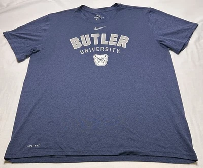 Butler Bulldogs Nike Shirt Adult XL University Center Swoosh Dri Fit Navy NCAA - Image 1 of 4