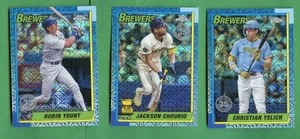 JACKSON CHOURIO YELICH YOUNT 2025 TOPPS SERIE 1 1990 MOJO REF MILWAUKEE BREWERS - Imagen 1 de 2