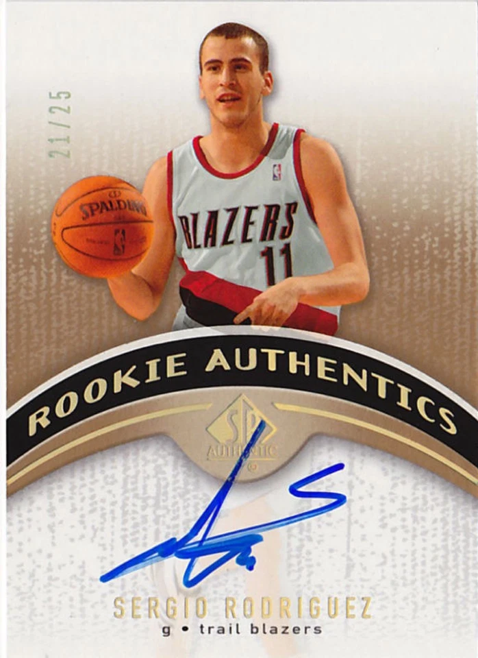 2006-07 SP Authentic SERGIO RODRIGUEZ Auto Gold Rookie RC #d 25 - Image 1 of 1