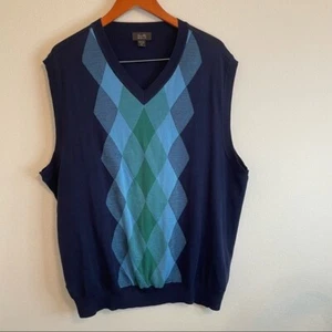 Tasso Elba Golf Blue Argyle Sweater Vest Men's Size XL - Picture 1 of 3