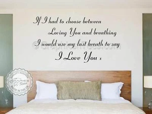 I Love You Quote, Romántico Dormitorio Arte de Pared Adhesivo Vinilo Decoración Calcomanía - Imagen 1 de 12