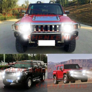 For 2006-2010 Hummer H3 6000K LED Headlight Hi/Lo + Fog Light Bulbs COB 4x - Foto 1 di 12