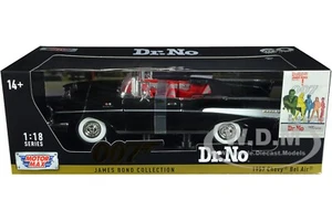 1957 CHEVROLET BEL AIR CONVERTIBLE BLACK JAMES BOND 007 1/18 CAR MOTORMAX 79831 - Picture 1 of 6
