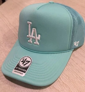 LA Dodgers Blue Trucker Hat 47 Brand Snapback Foam Front Mesh Cap New - Picture 1 of 2