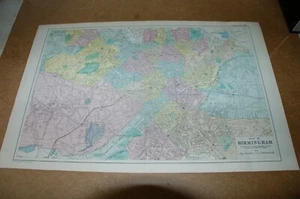 1900. BIRMINGHAM. LARGE SCALE PLAN. 5" TO THE MILE. VERY DETAILED - Picture 1 of 2