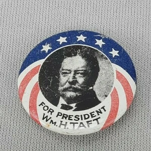 Wm vintage Botón de campaña de H. Taft - reproducción de 1984 - Imagen 1 de 4