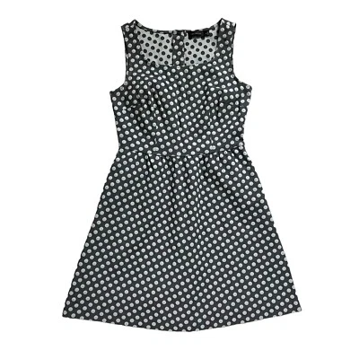 Vestido The Limited Fit & Flare para mujer 4 negro blanco lunares moderno clásico Foto 1 de 4