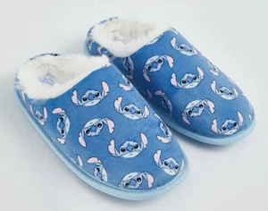 Lilo Stitch Mule Slippers Faux Fur Girls Blue - Picture 1 of 3