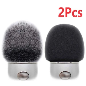 2 Pcs Microphone Furry Windscreen Muff Wind Cover Foam Cover For Blue Yeti. - Picture 1 of 6