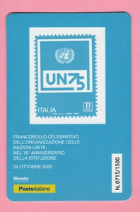 2020 ITALIA Tessera filatelica ONU Anniversario NAZIONI UNITE 0715/1500 - Imagen 1 de 2