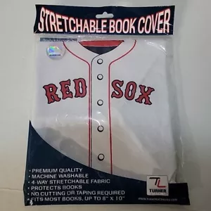 Cubierta de libro giratoria elástica de los Medias Rojas de Boston MLB tela protectora escolar - Imagen 1 de 2