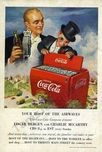 1950 Coca Cola Coke Vintage Print AD feat Edgar Bergen Charlie McCarthy (340) - Picture 1 of 1