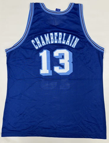 Vintage Champion Wilt Chamberlain LA Lakers #13 Blue Jersey Gold Logo 52 XXL NBA Cover