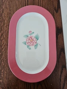 VILLORY-BOCH Pink Rose PATTERN 8" X 13 1/8" OVAL PLATTER - Picture 1 of 2