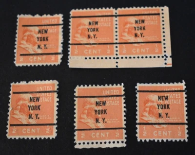 6 - 1938 US Scott #803 - 1/2 Cent New York, NY Precancels - Used/NG/LH/F-VF - Image 1 of 2