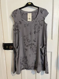 White Stuff So Glad & Very Tunic Dress 100% Silk Silver Grey Size 12 - Picture 1 of 6