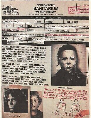 1978 Halloween Smiths Grove Sanitarium Michael Myers Haddonfield Illinois 🔪 • 2.99$