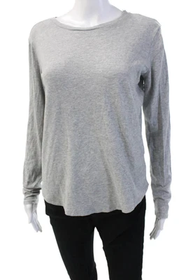 Camiseta básica Vince para mujer gris manga larga cuello redondo talla M Foto 1 de 4