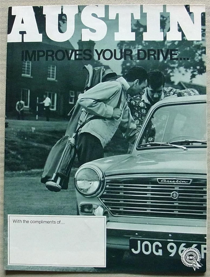 Folleto de ventas Austin Car Range 1968 #2446 Mini Cooper MK II 1300 A60 1800 A110 Foto 1 de 3