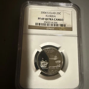 2004-S 25c Clad Florida State Proof Quarter PCGS PR69DCAM  - Picture 1 of 2