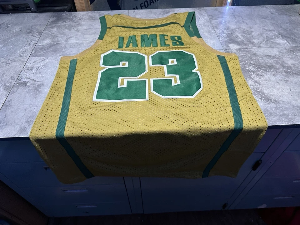 Camiseta cosida pequeña Lebron James St Vincent St Mary Irish High School para hombre #23G Foto 1 de 3
