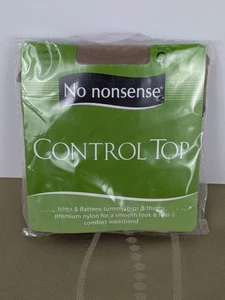 No Nonsense Control Top Nylon Leg Pantyhose Tan Size Q Sheer Tie 114 - Picture 1 of 6