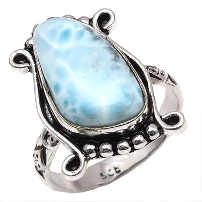 Larimar Gemstone Handmade Silver Jewelry  "9" - Image 1 of 4
