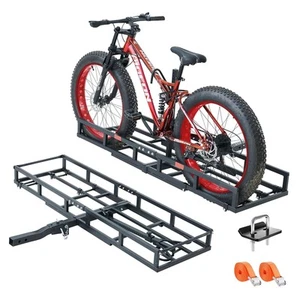 Hitch-Mount Bike Rack for Ebike Heavy-Duty - Comes with Cargo Carrier Fits 2 ... - Picture 1 of 8