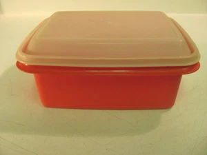 Tupperware Orange Freeze N Save Ice Cream Keeper Container 1254 Sheer Lid 1255 - Picture 1 of 7
