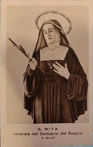  ANTICO SANTINO CON PREGHIERA S. RITA DA AMALFI PARROCCHIA DEL ROSARIO - Foto 1 di 2